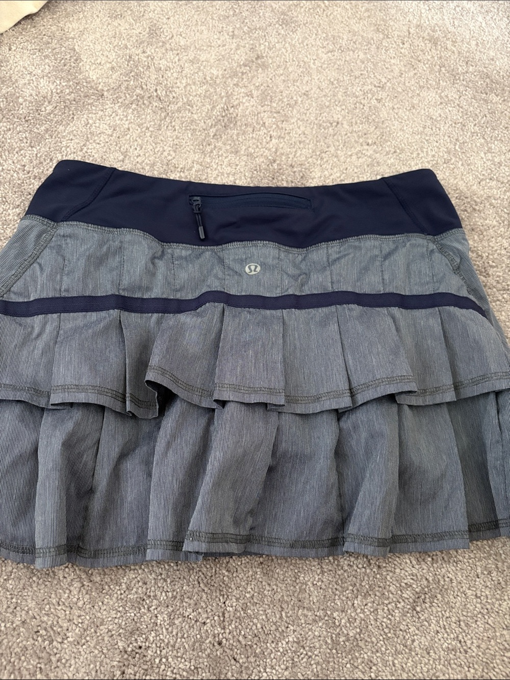 lululemon athletica Navy and Heather Gray Layered athletic Skirt